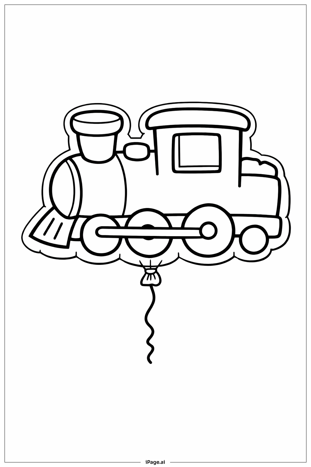  バルーントレインの塗り絵ページ 