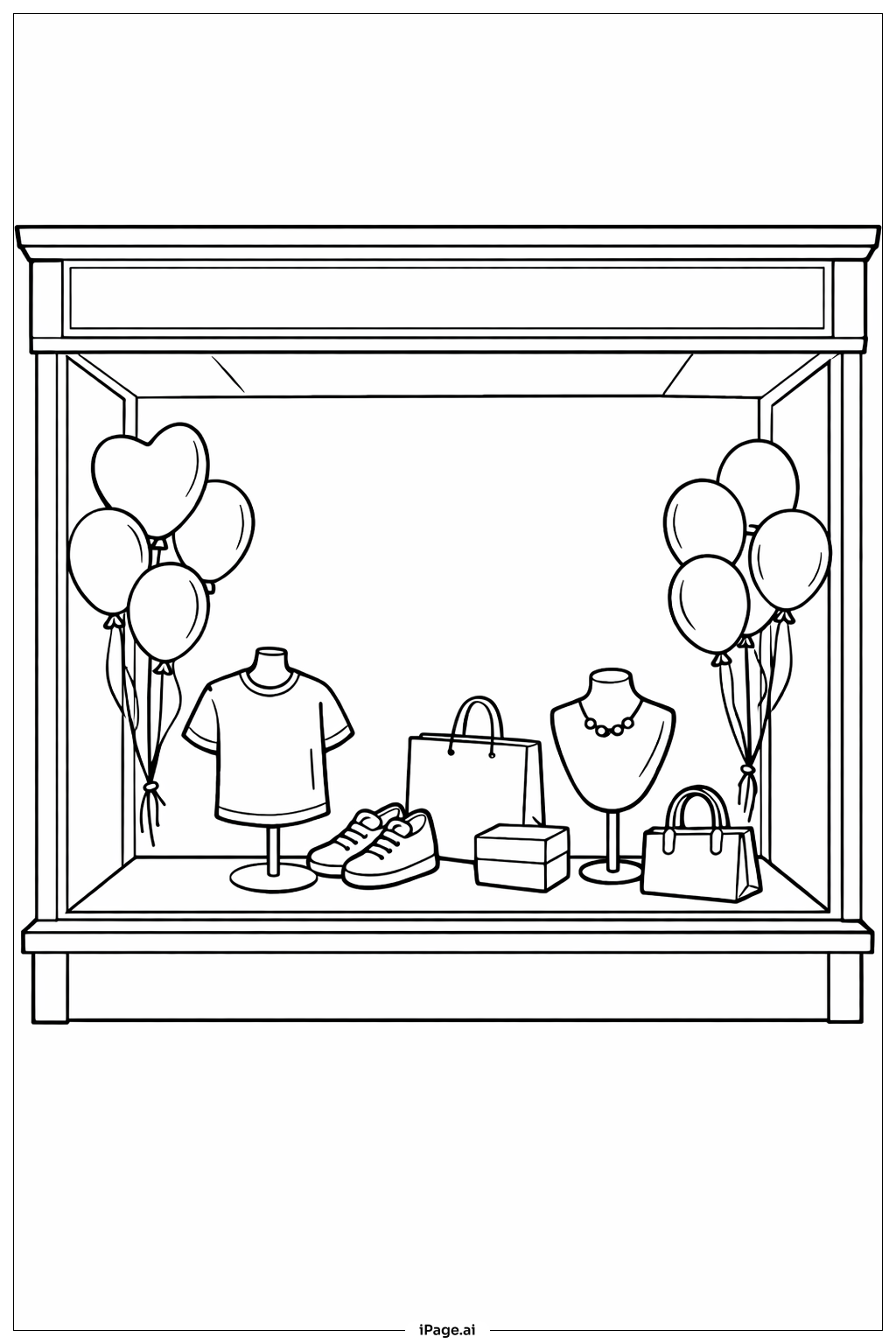  Balloon Window Display Coloring Page 