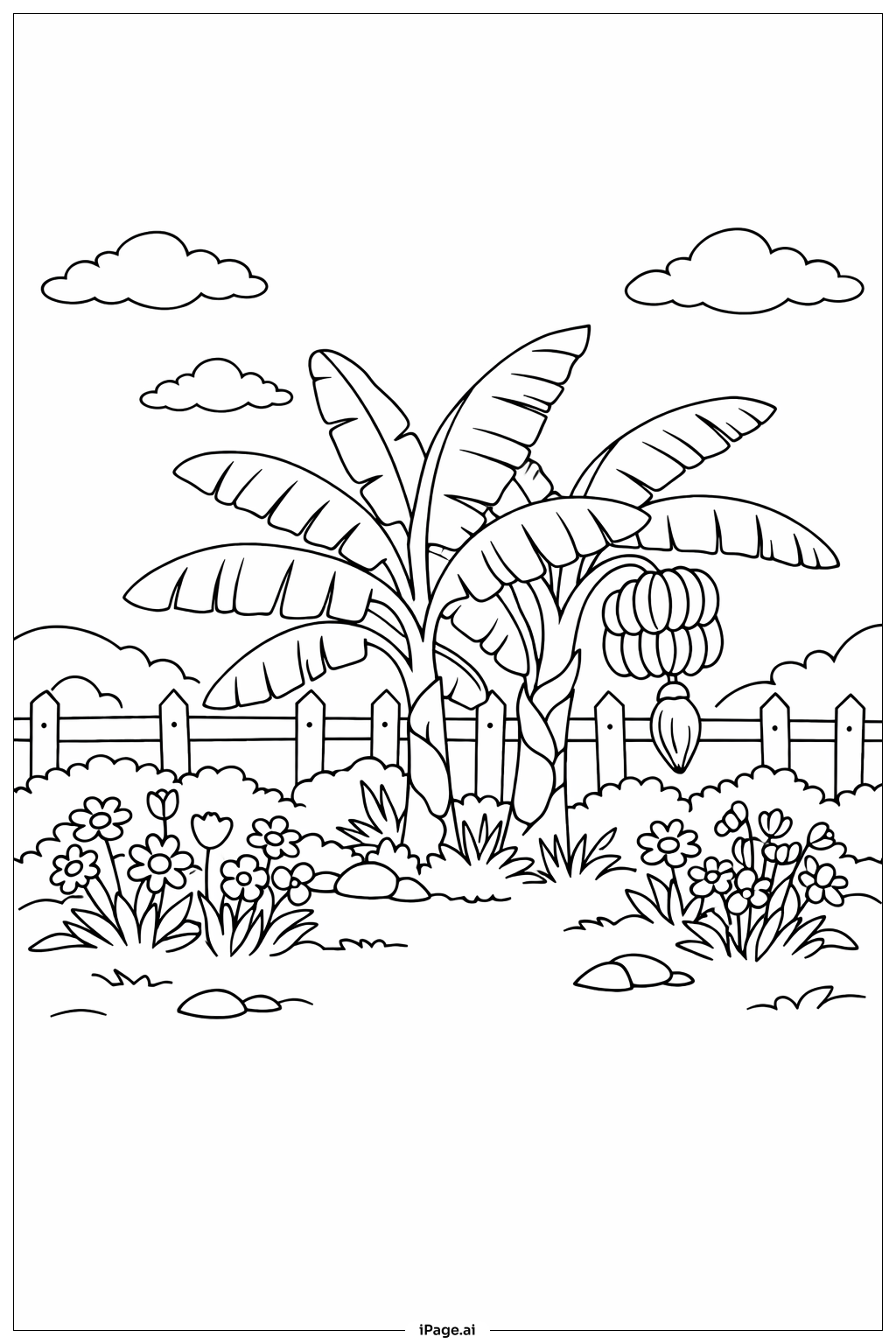 香蕉園著色頁