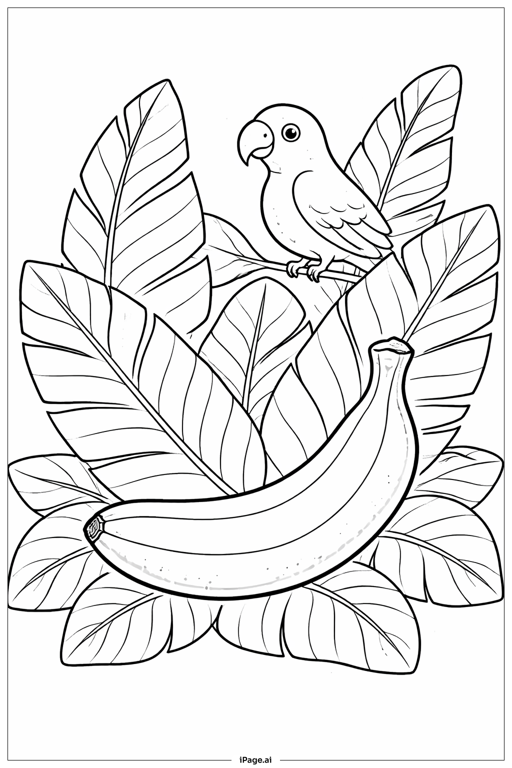  Banana In Rainforest Coloring Page 