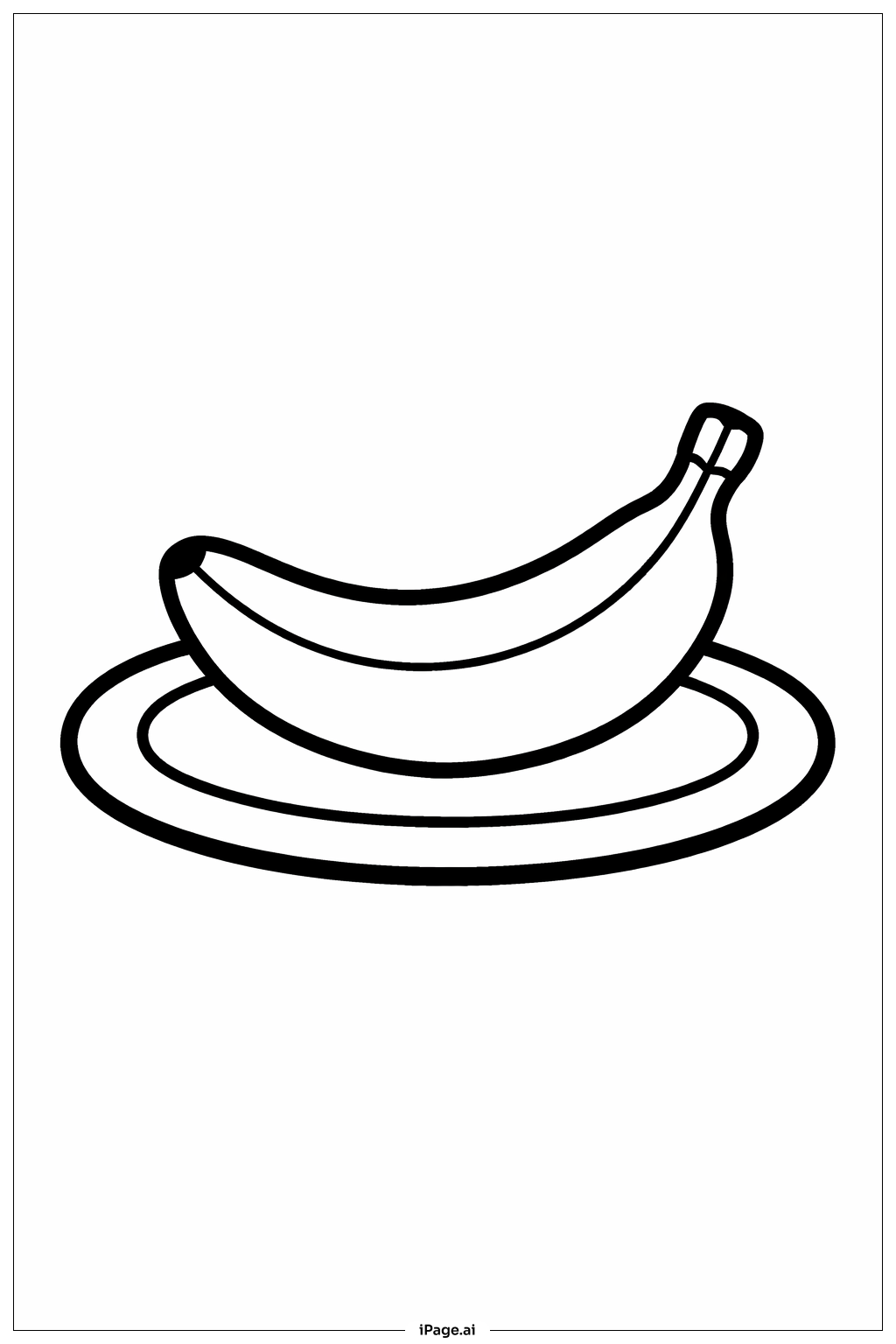 Banana On Plate Coloring Page