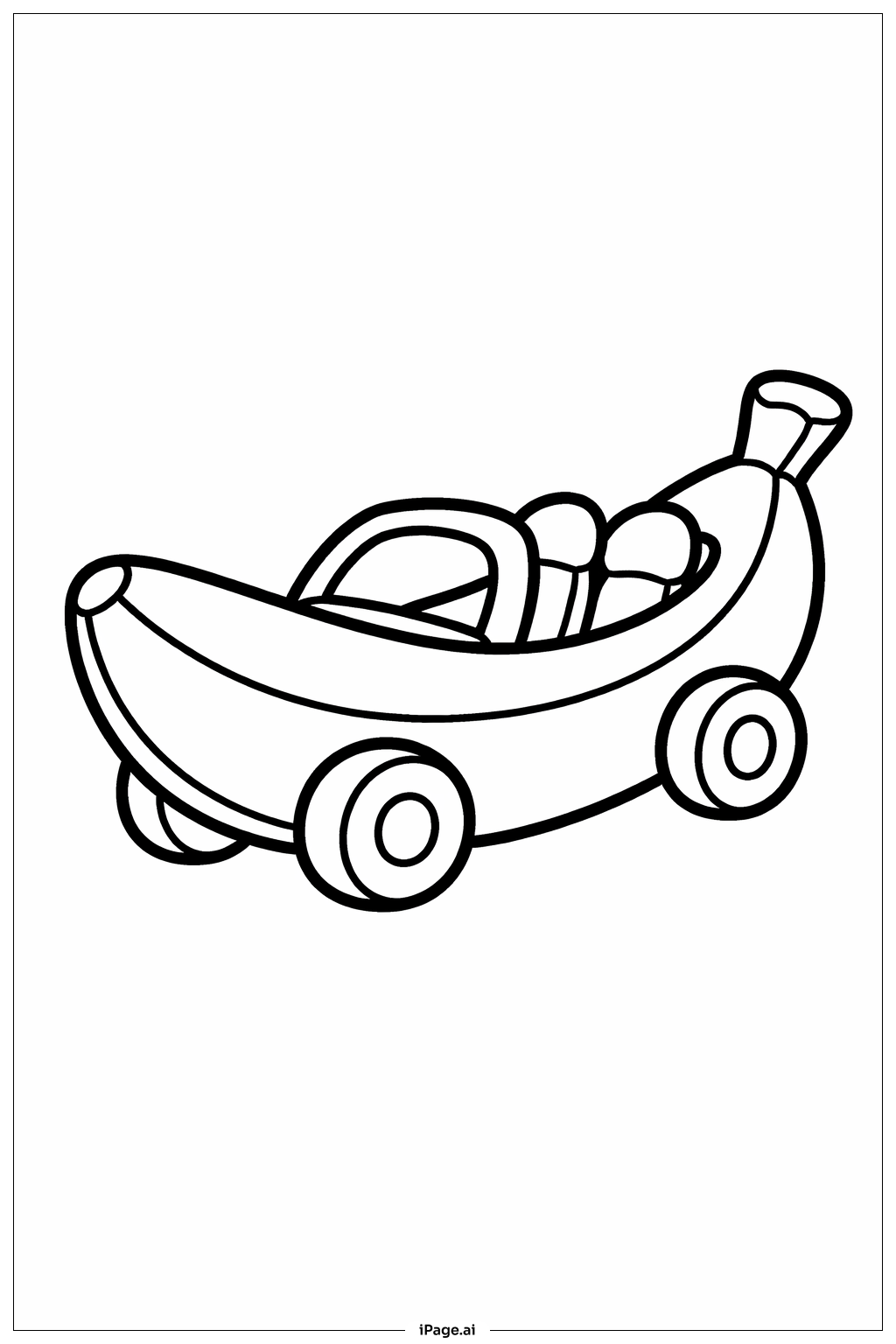 Página para colorir de Carrinho Brinquedo Banana