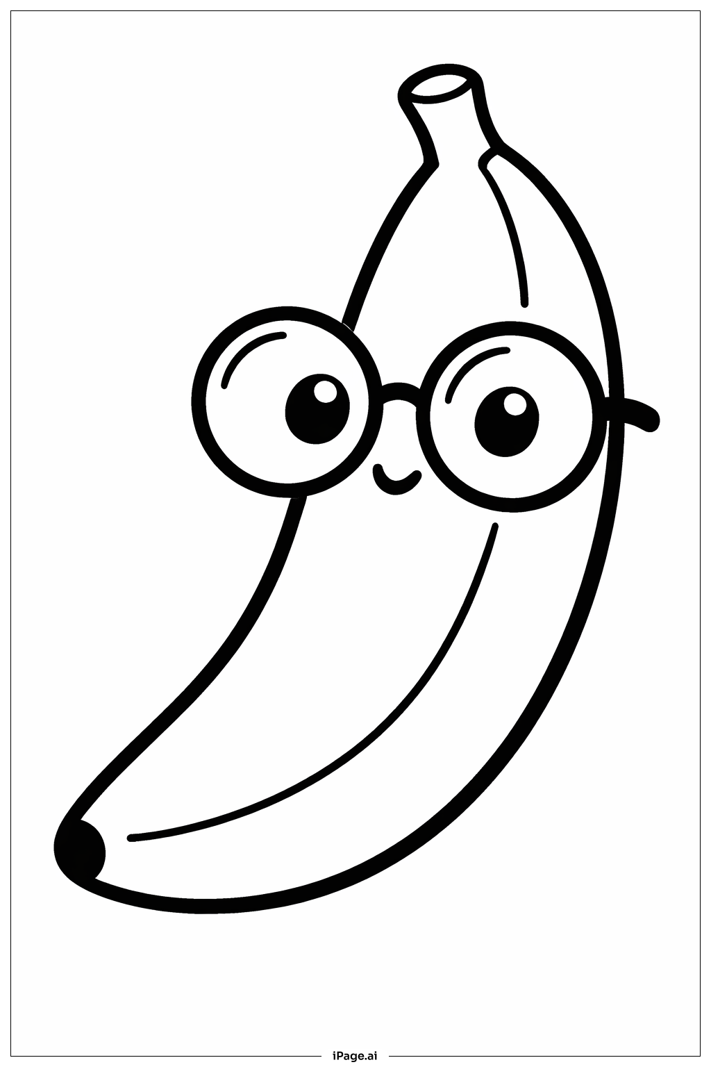 Página para colorear de Plátano con gafas