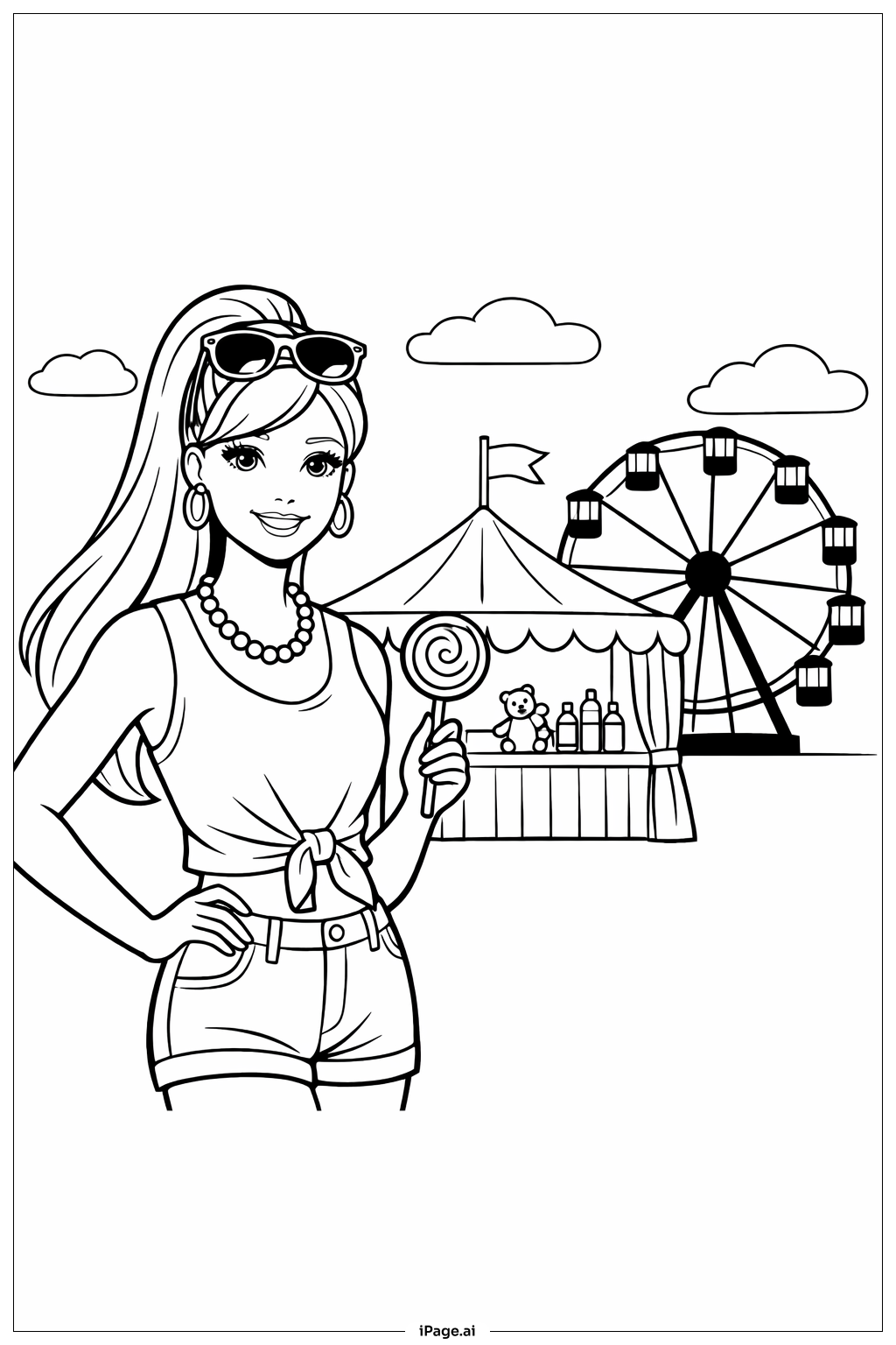  Barbie At The Fair Coloring Page 