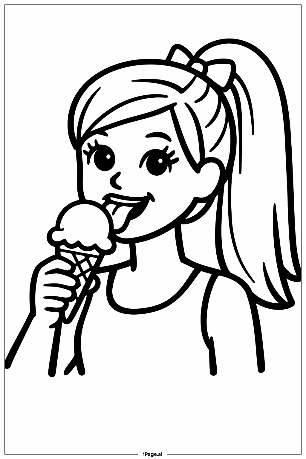  Barbie Eating Ice Cream Coloring Page 