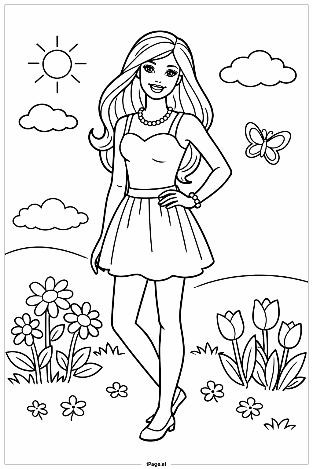  Barbie In Garden Coloring Page 