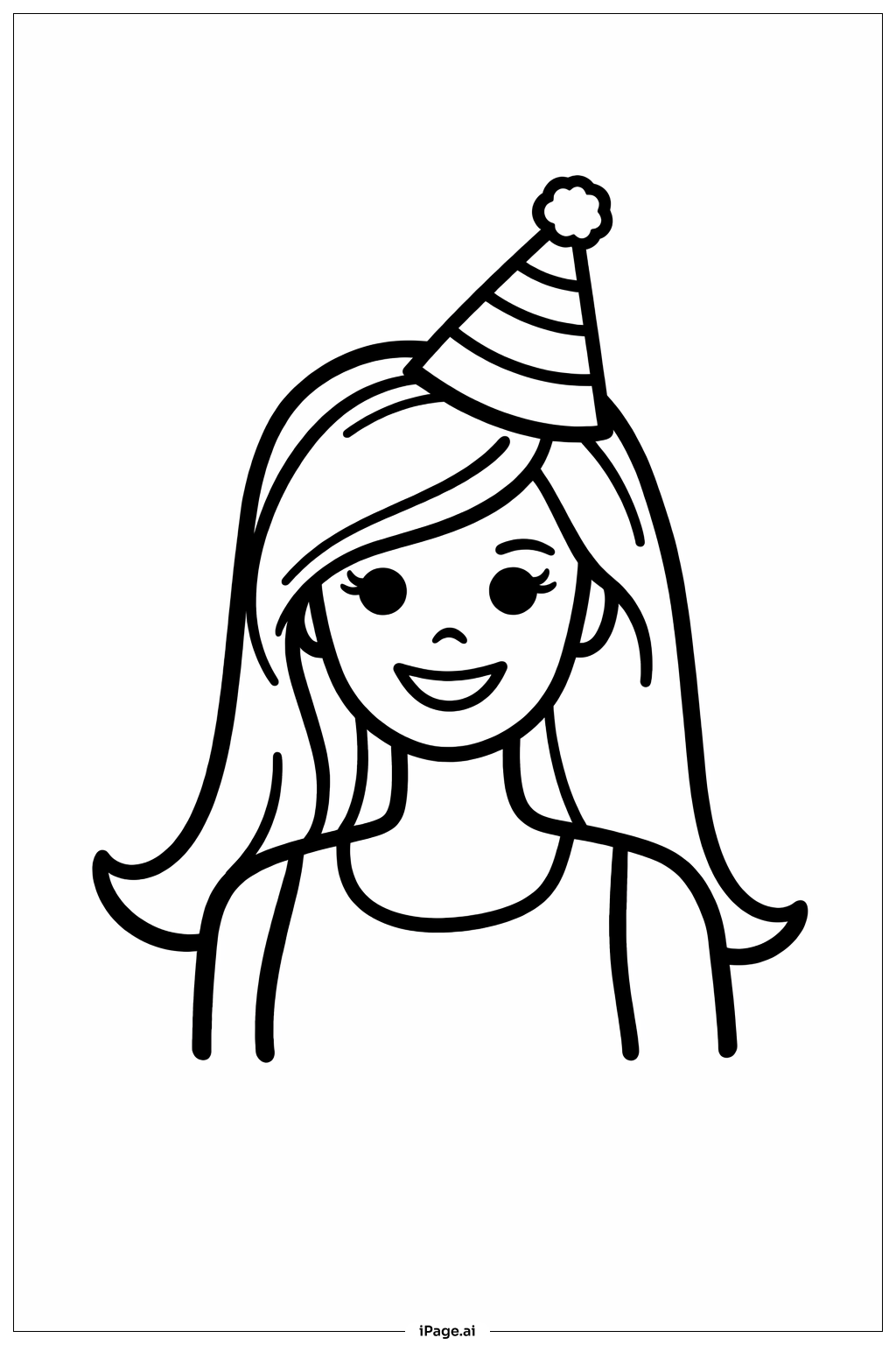  Barbie In Party Hat Coloring Page 