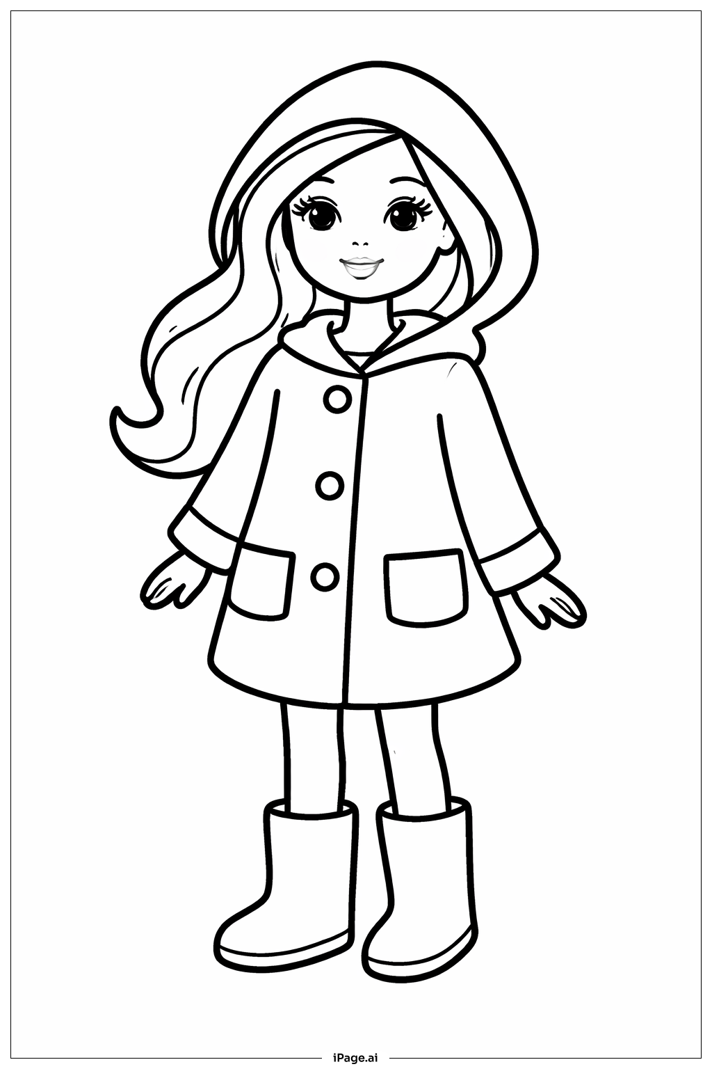  Barbie In Raincoat Coloring Page 