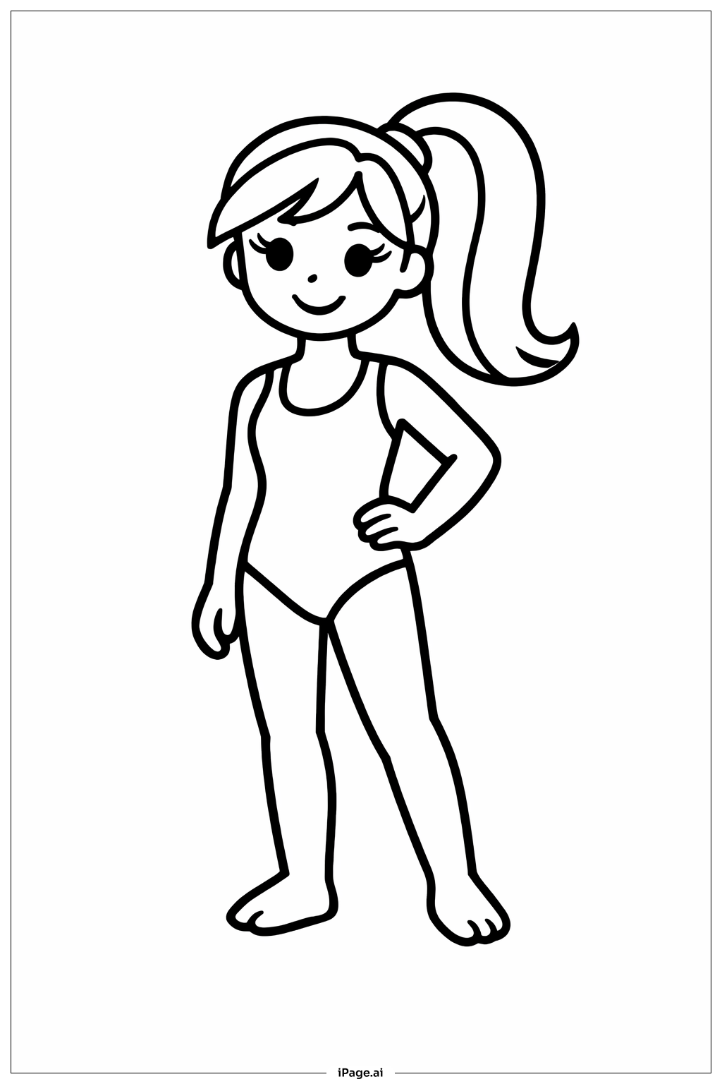  Barbie In Swimwear Pose Coloring Page 