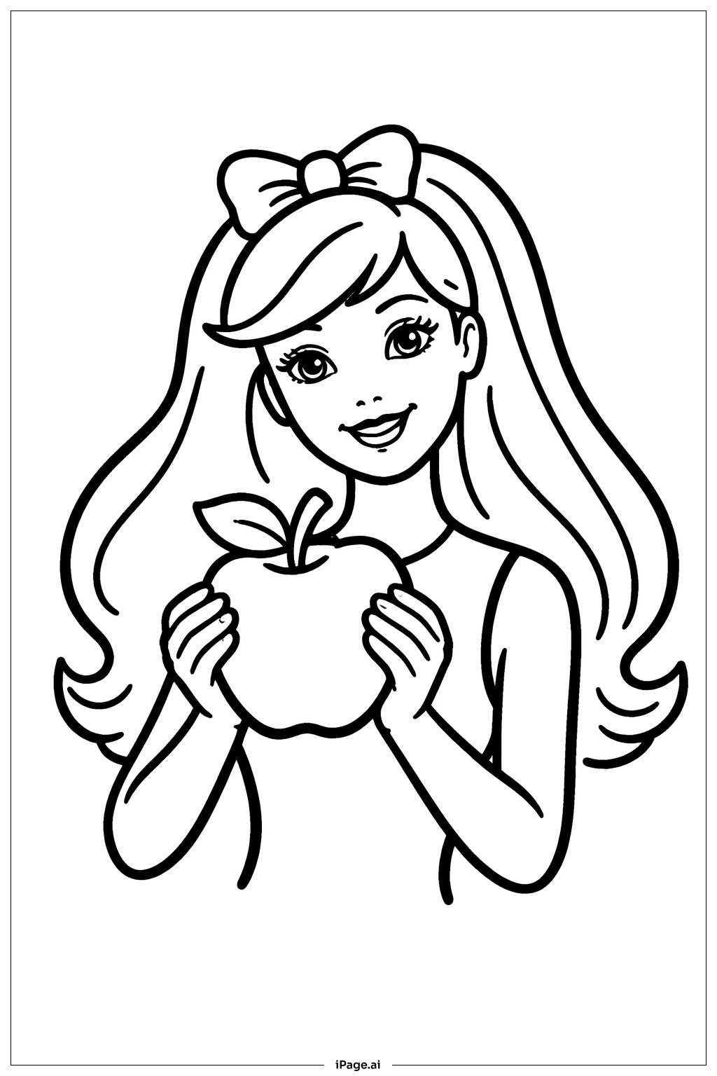  Barbie Picking Apples Coloring Page 