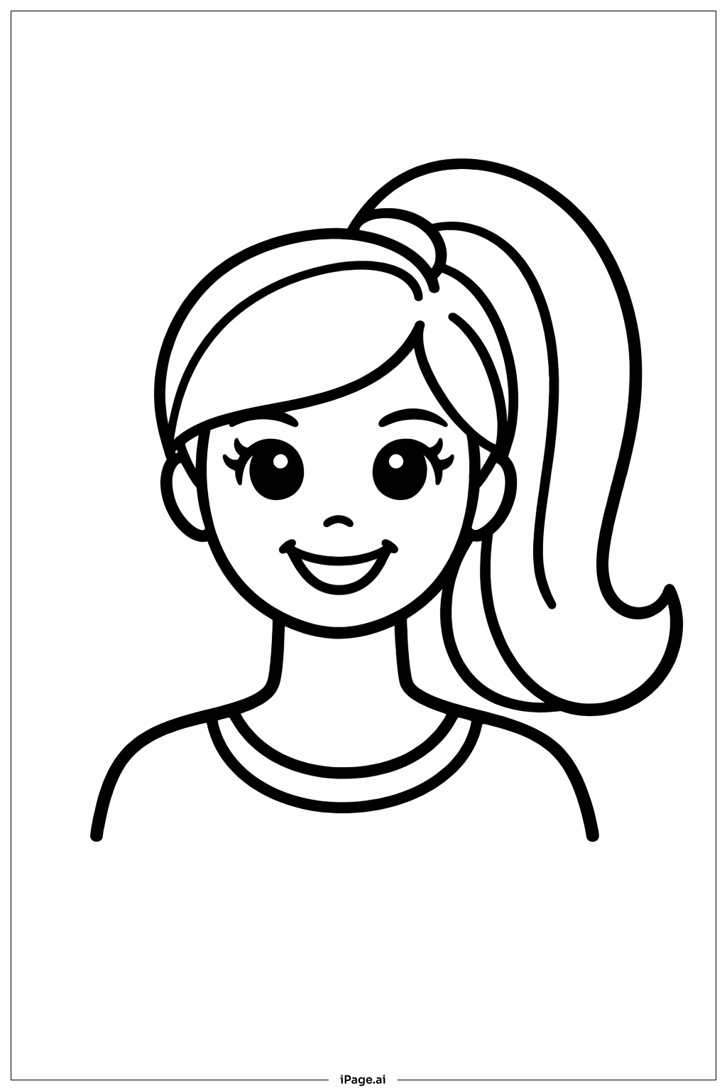  Barbie Simple Portrait Coloring Page 