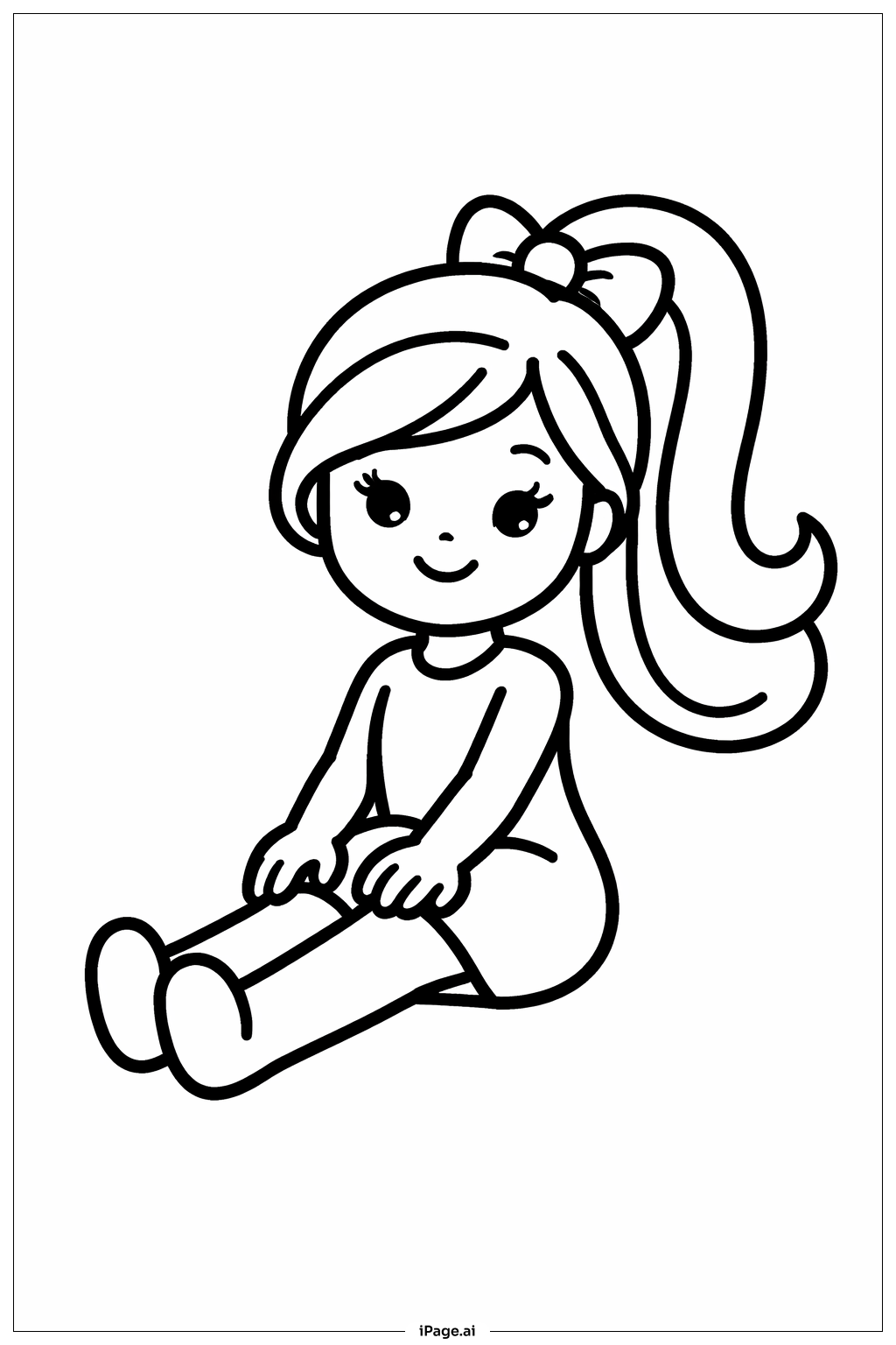  Barbie Sitting Pose Coloring Page 