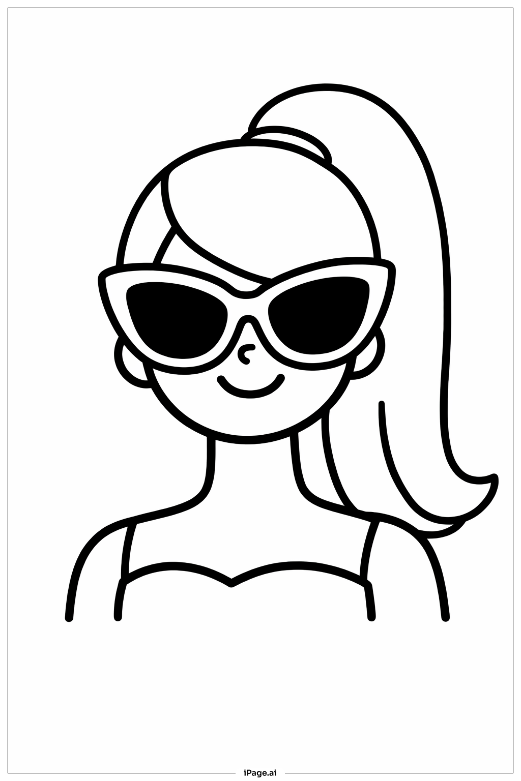  Barbie With Sunglasses Coloring Page 