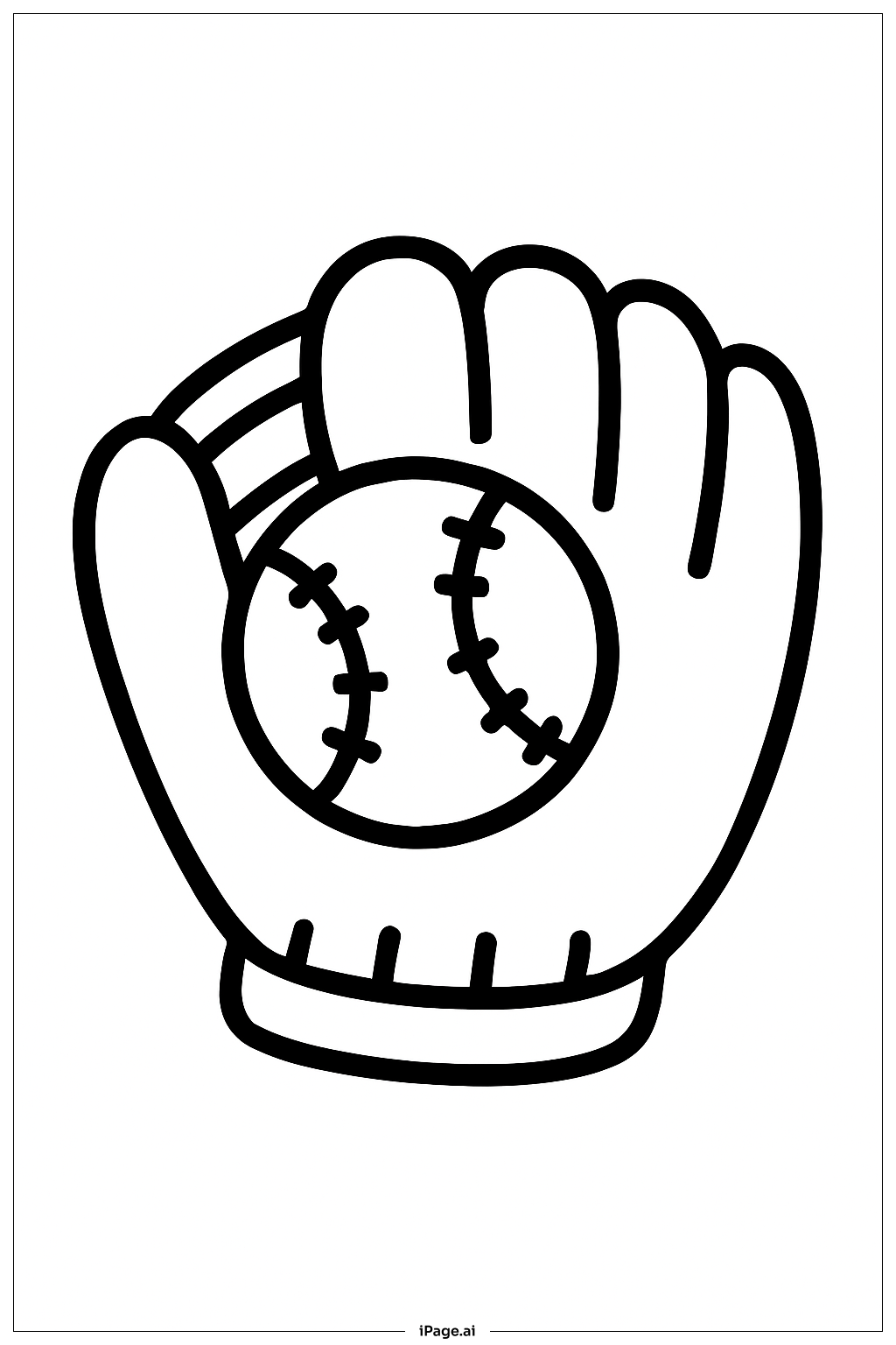 Page de coloriage Balle de baseball dans un gant