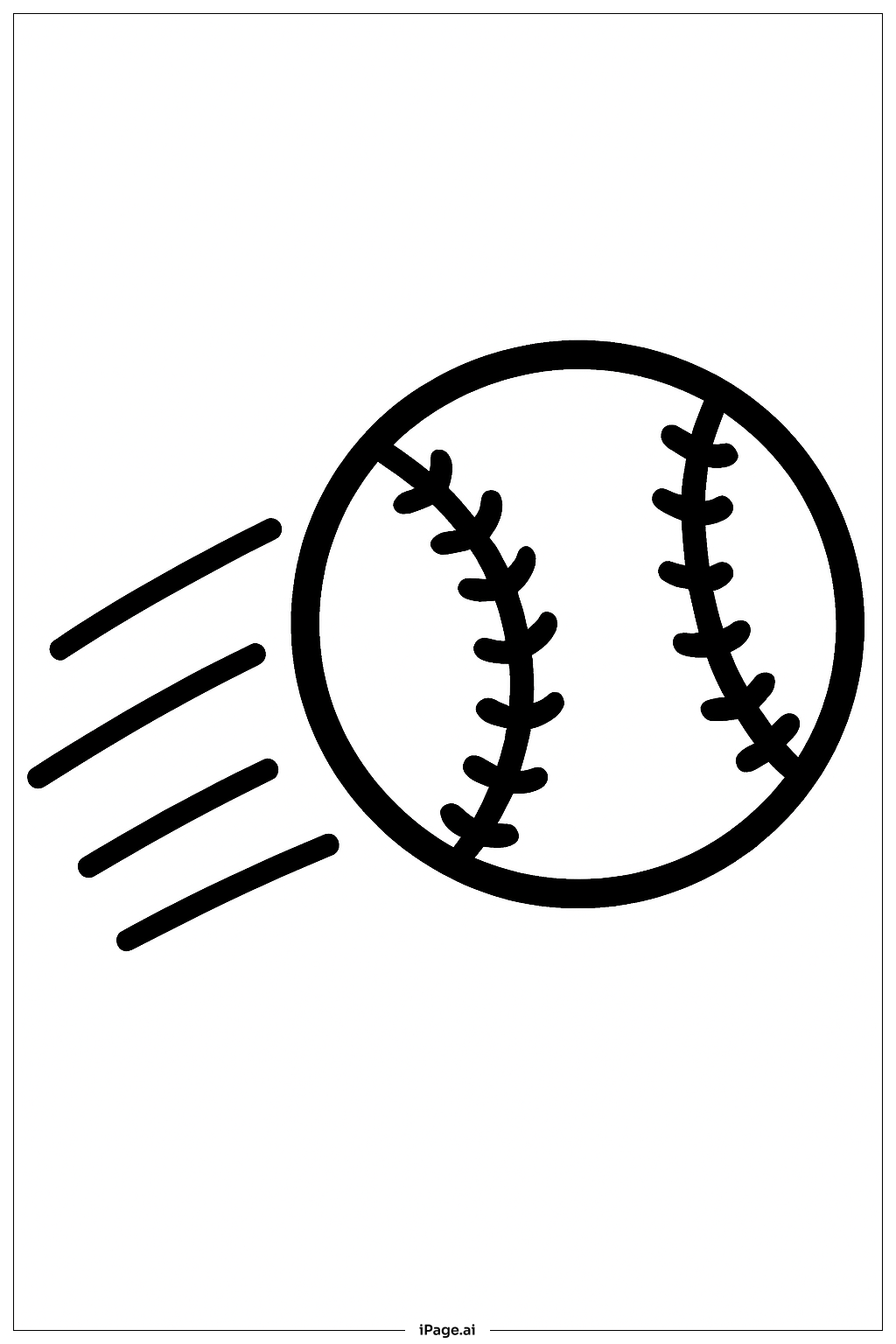 Page de coloriage Lignes de mouvement de balle de baseball