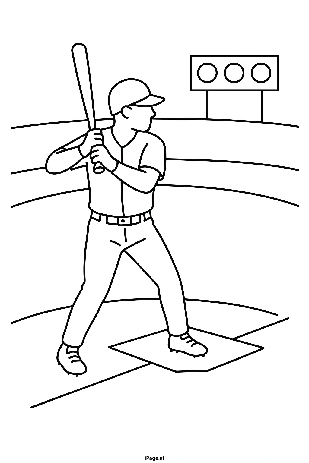 Baseball Batters Box Coloring Page