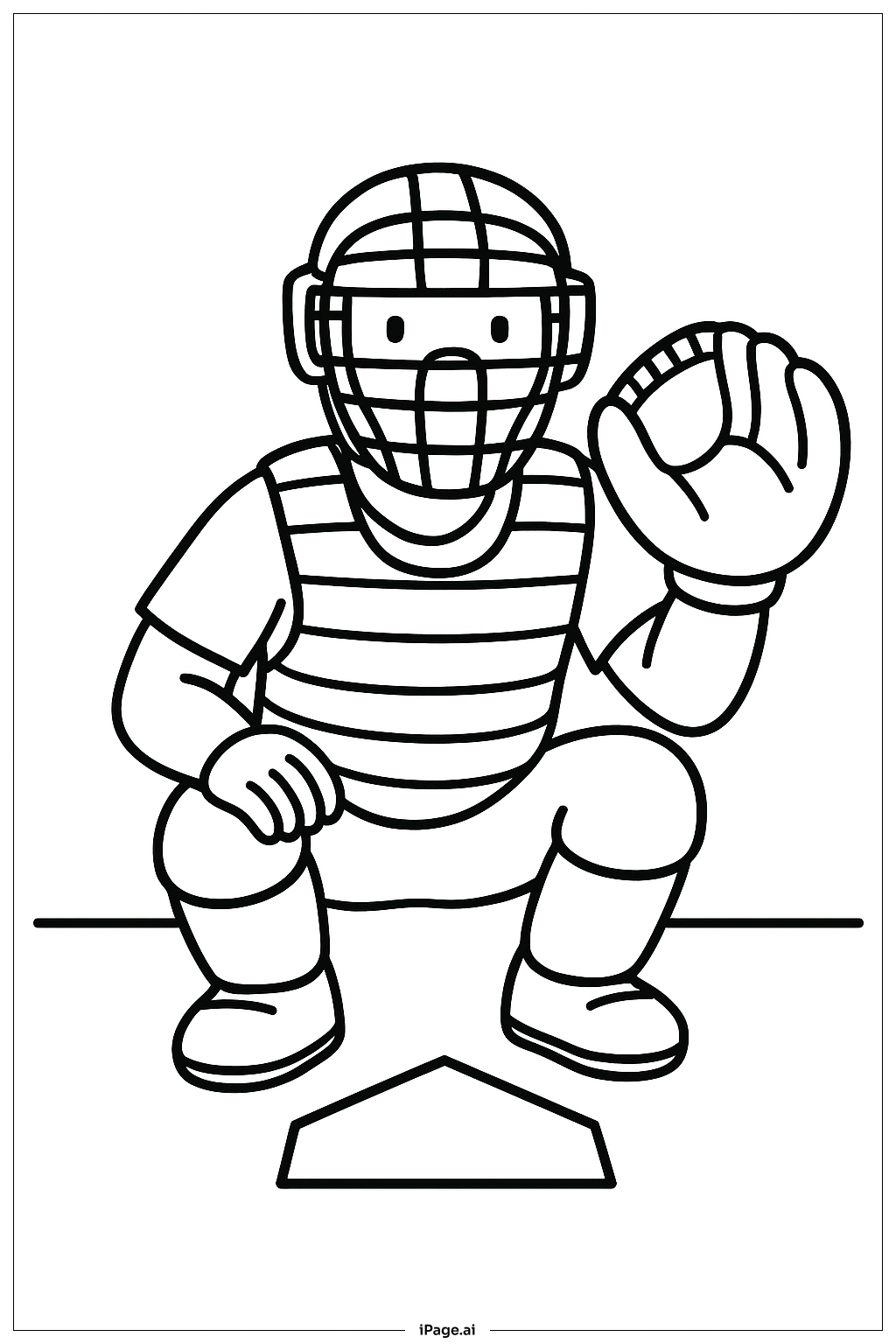 Receveur de baseball avec masque