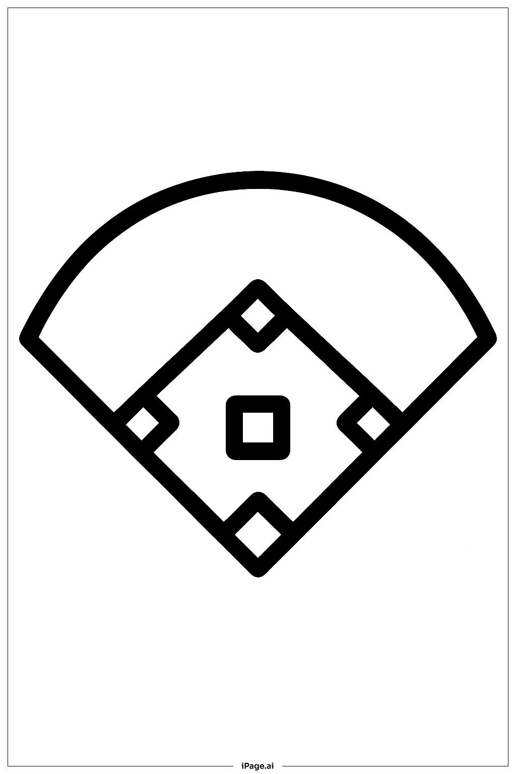Page de coloriage Terrain de baseball simple