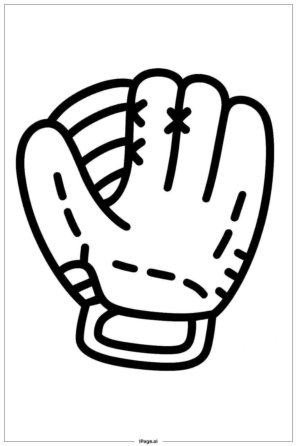 Page de coloriage Gant de Baseball Ouvert