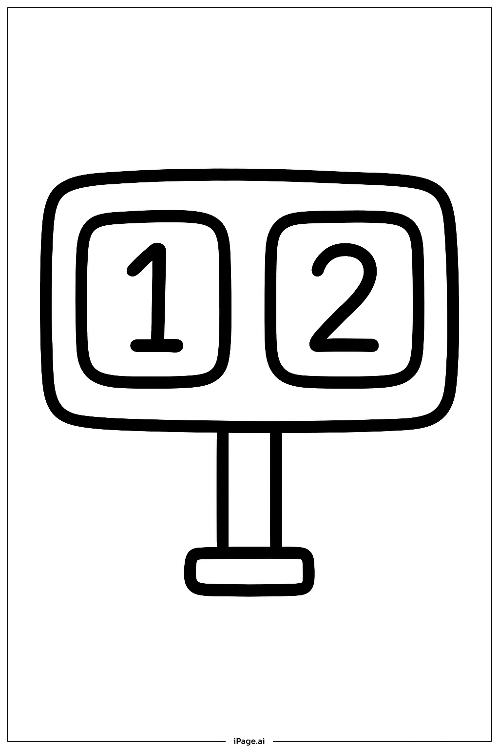 Page de coloriage Tableau de score de baseball simple