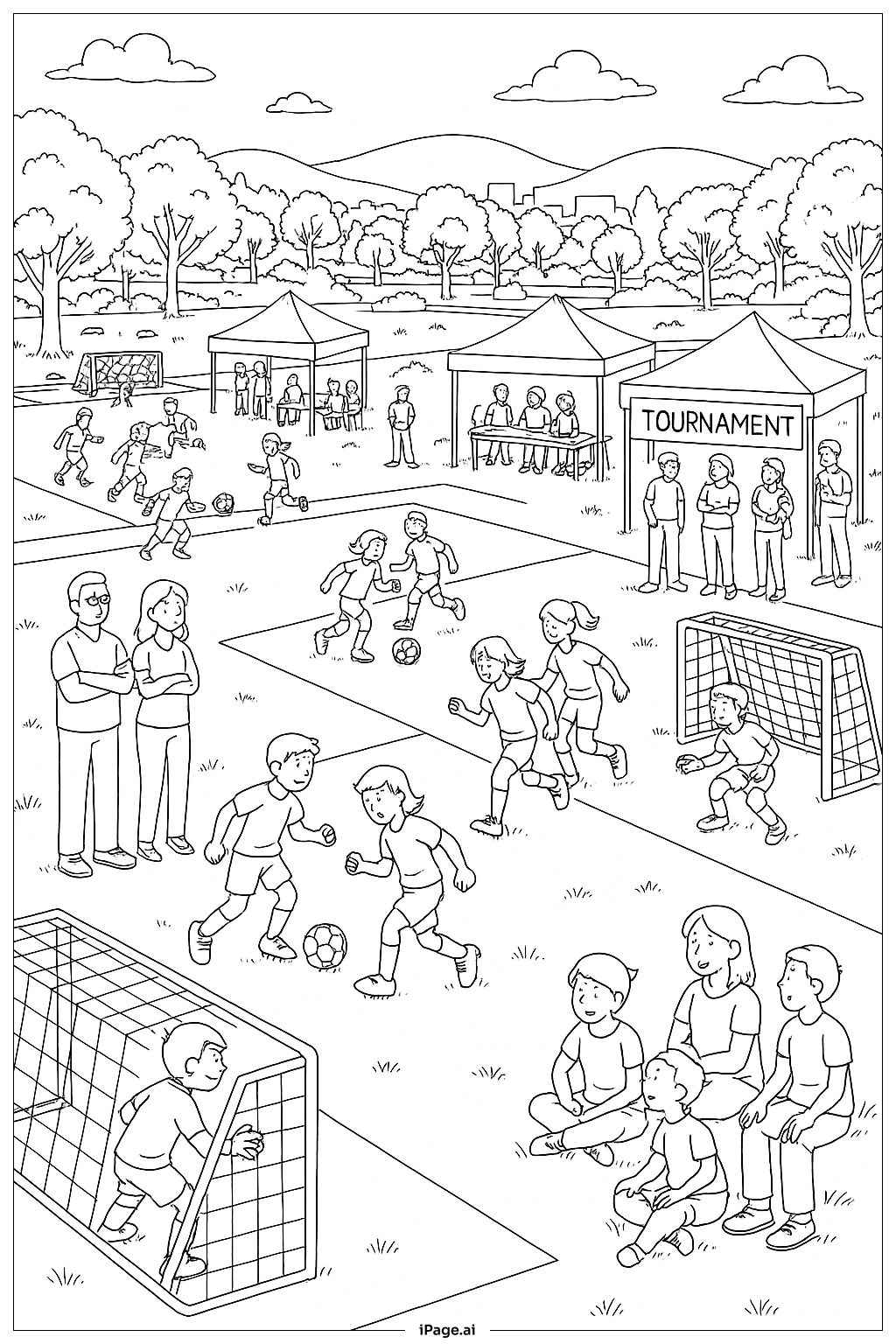 Baseball Youth League Tournament Coloring Page