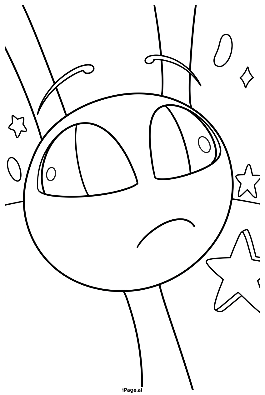 星空のウサギの塗り絵ページ