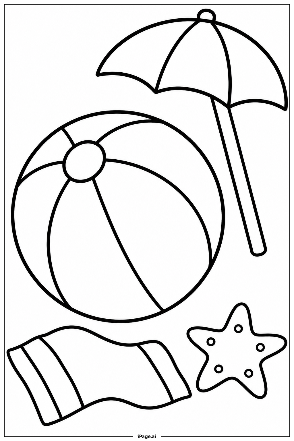 Beach Ball And Umbrella