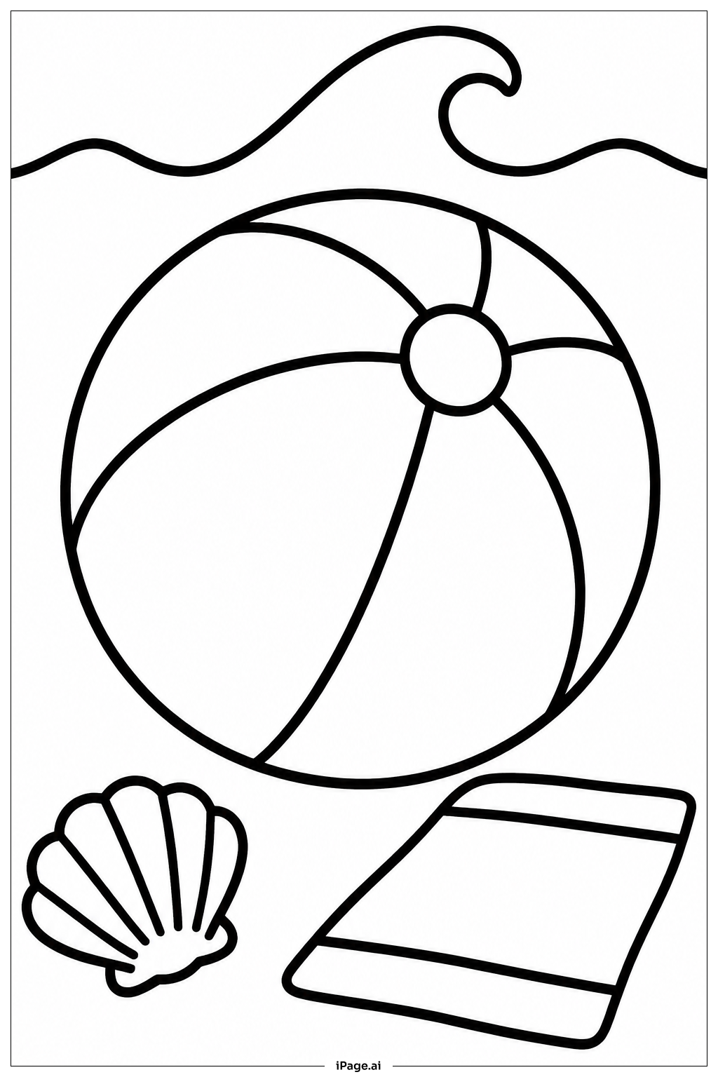 Page de coloriage Ballon de plage au bord de mer
