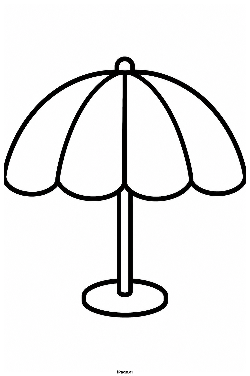 Página para colorear de Sombrilla de Playa