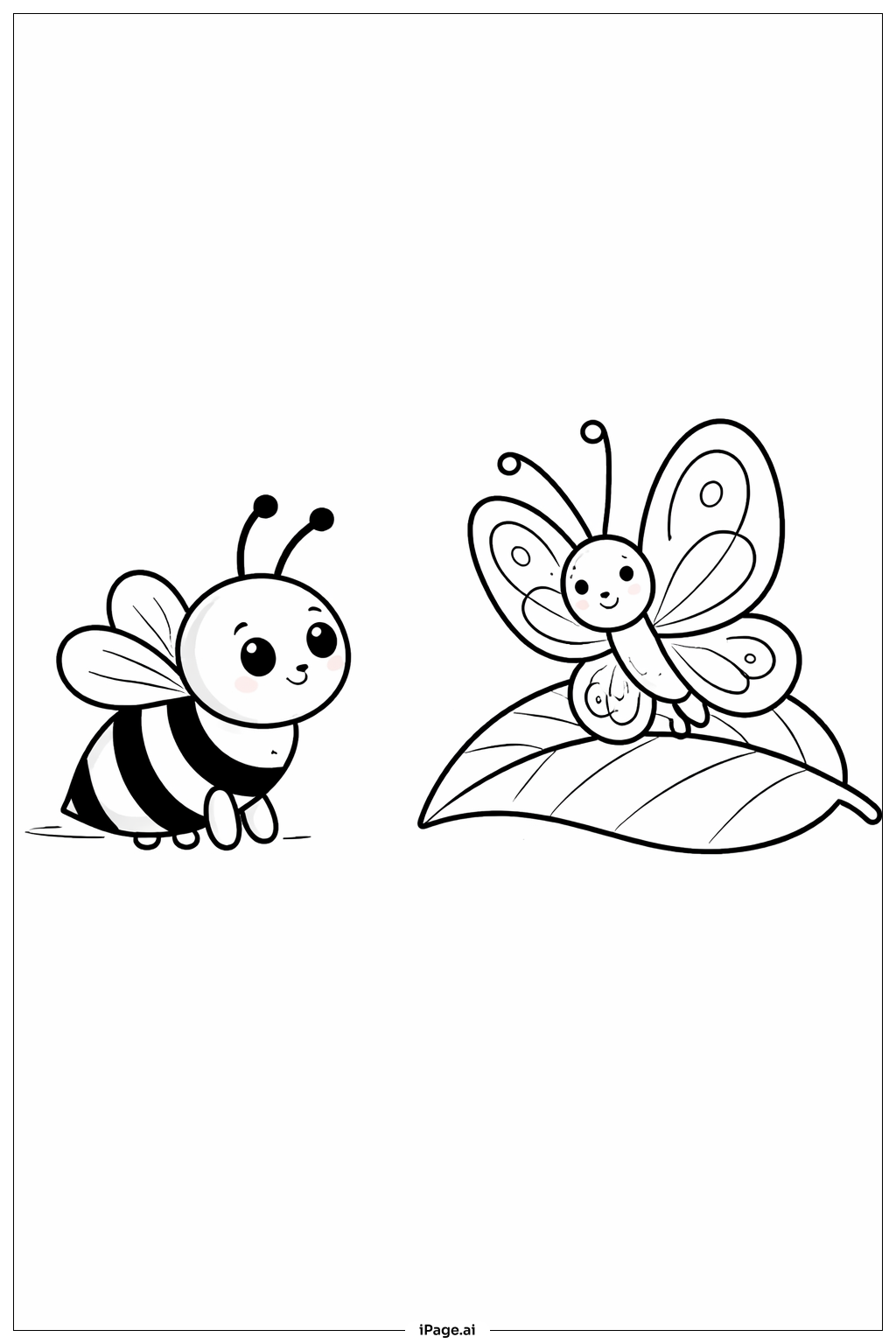  Trang tô màu Ong Và Bướm 