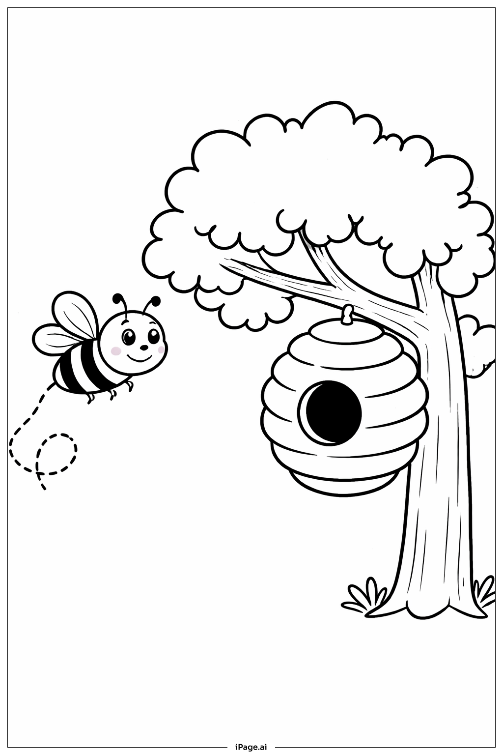Abeille Près de la Ruche dans l'Arbre