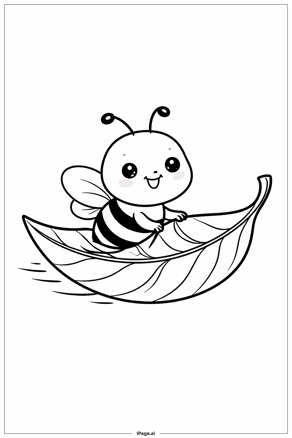  Trang tô màu Con Ong Trên Chiếc Lá Thuyền 
