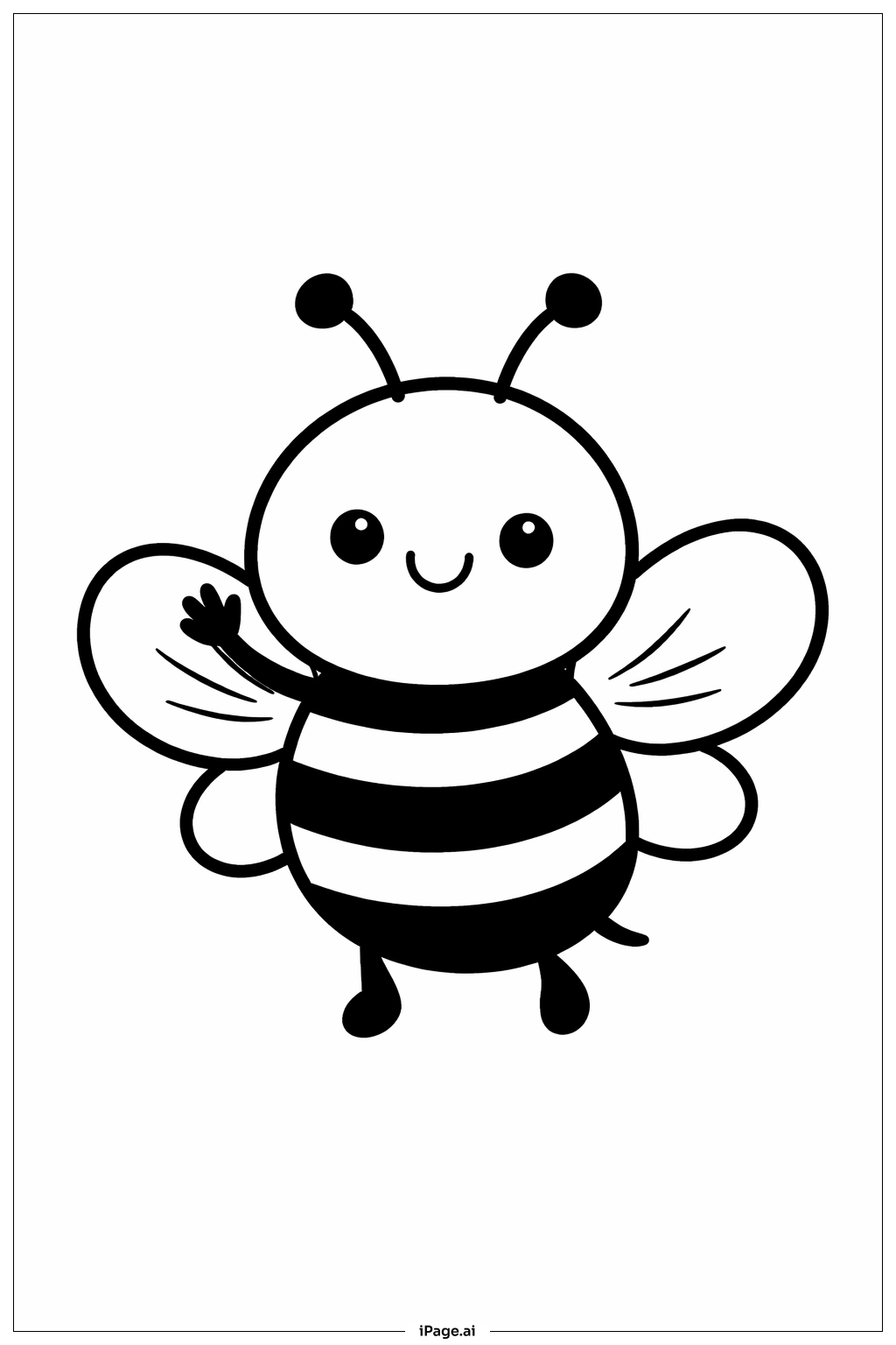  ハチの振る羽の塗り絵ページ 