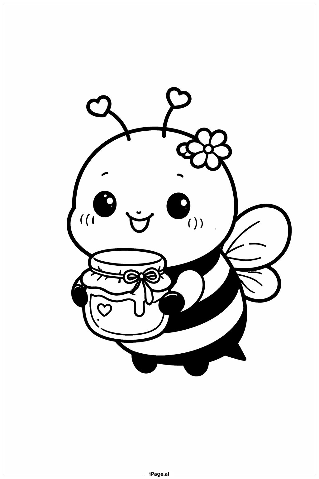 Abeja con tarro de miel