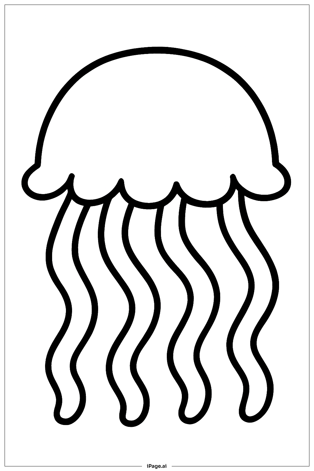  Big Jellyfish Coloring Page 