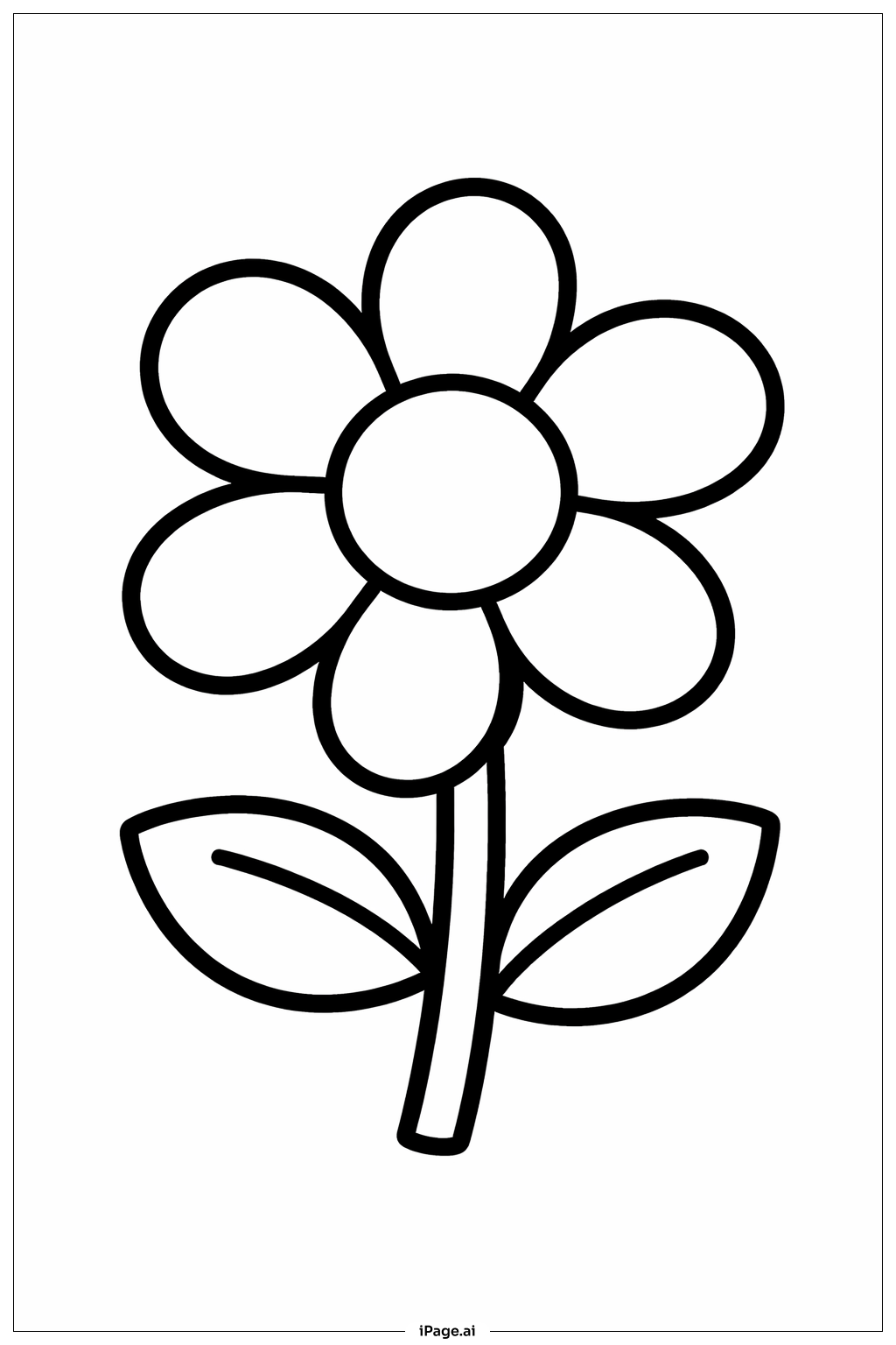 大きな花びらの花の塗り絵ページ