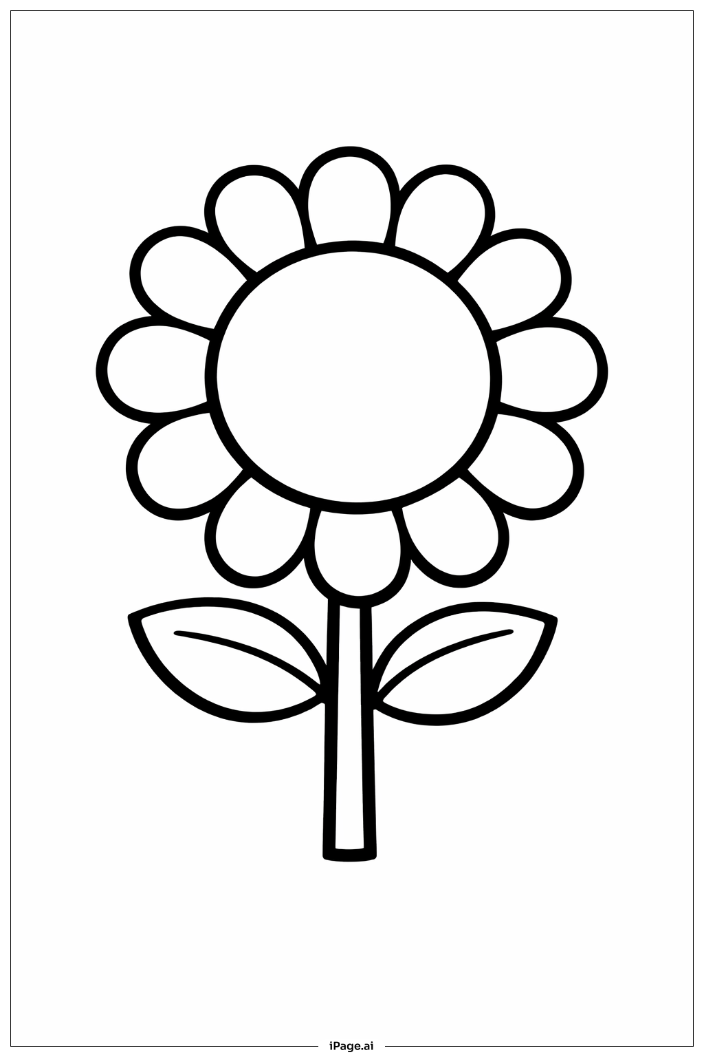 Big Sunflower Flowers Coloring Page
