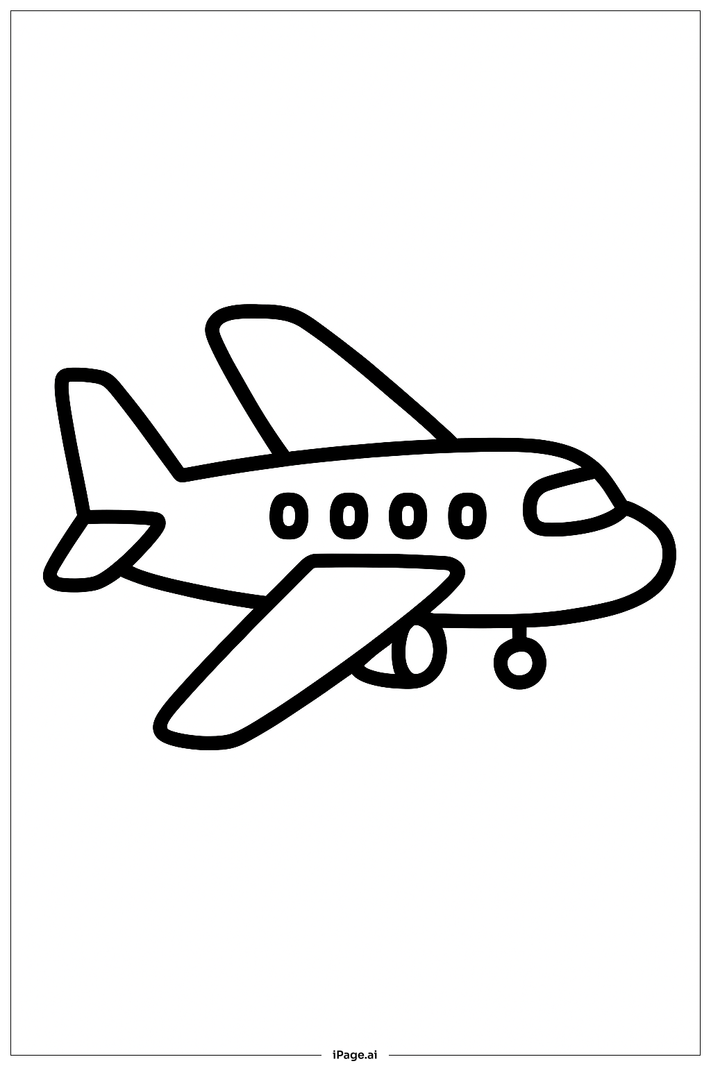  큰 날개 비행기 색칠공부 페이지 