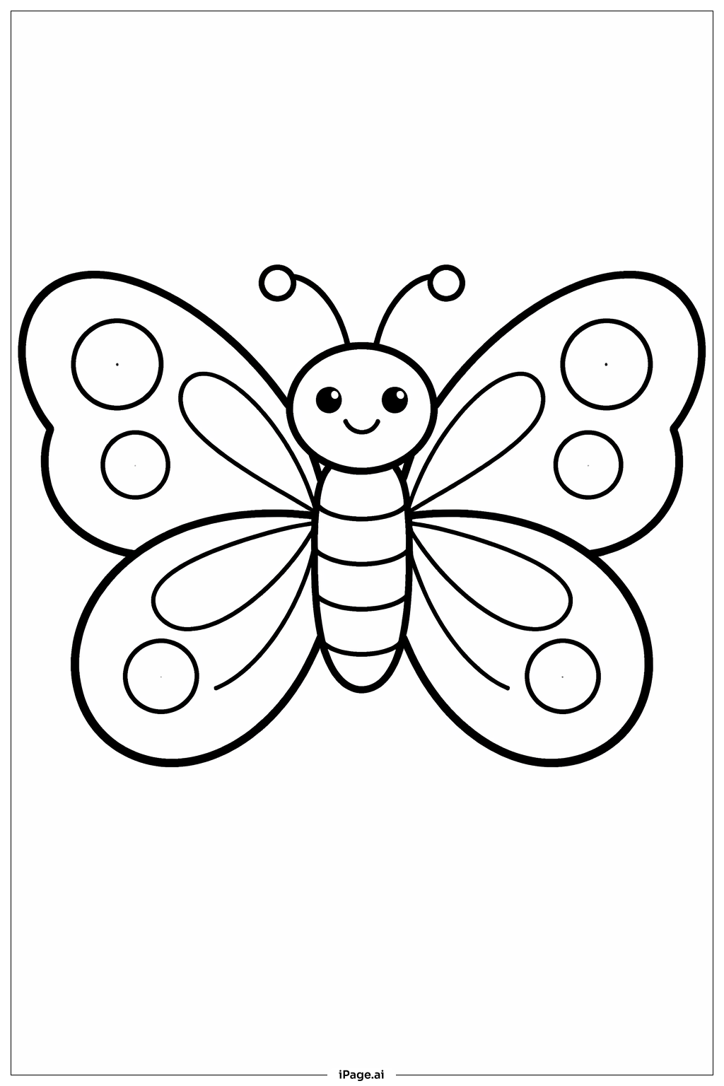 Big Wing Butterfly Coloring Page