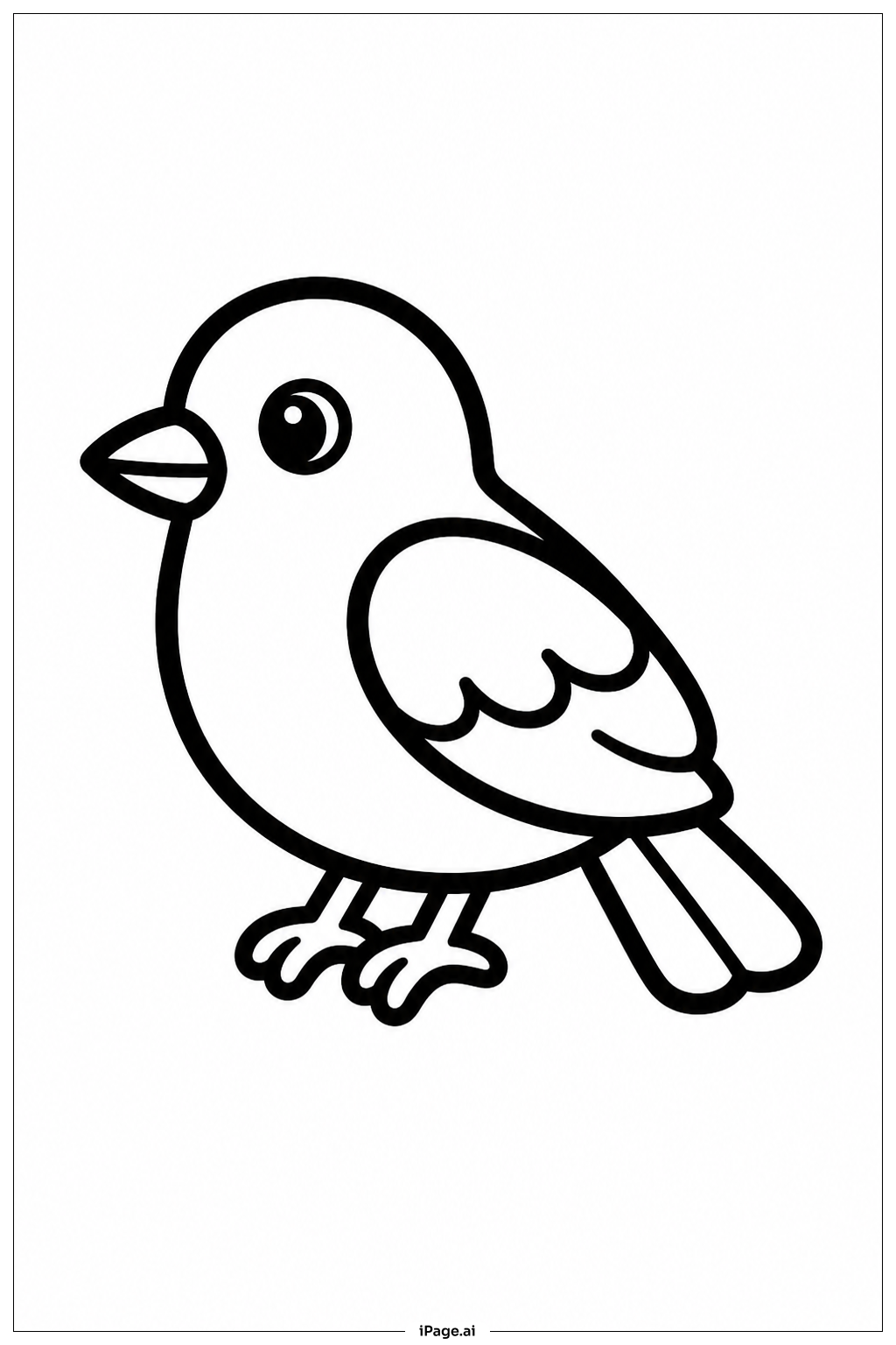 ひとりでとまるとりの塗り絵ページ