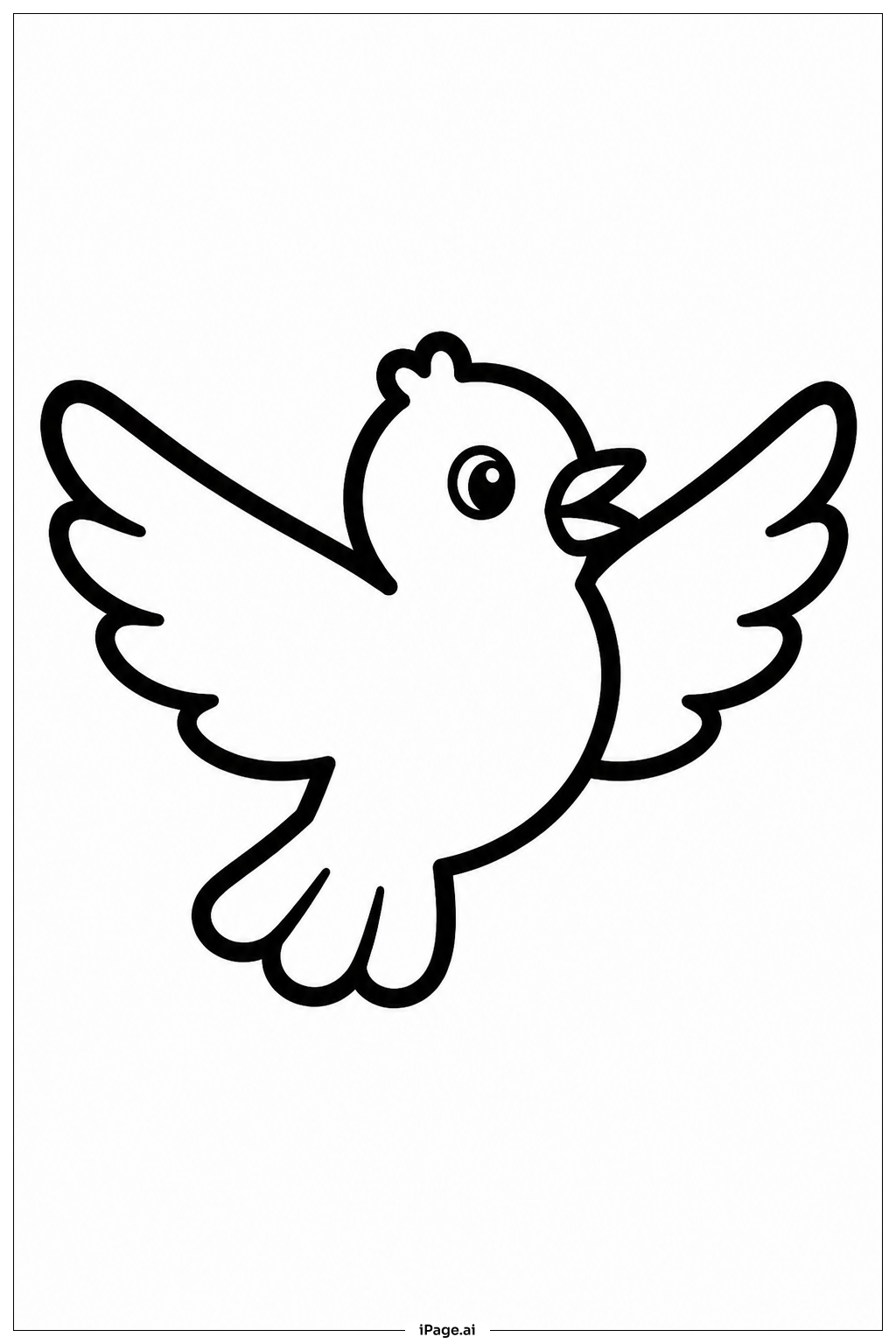 翼を広げた鳥の塗り絵ページ