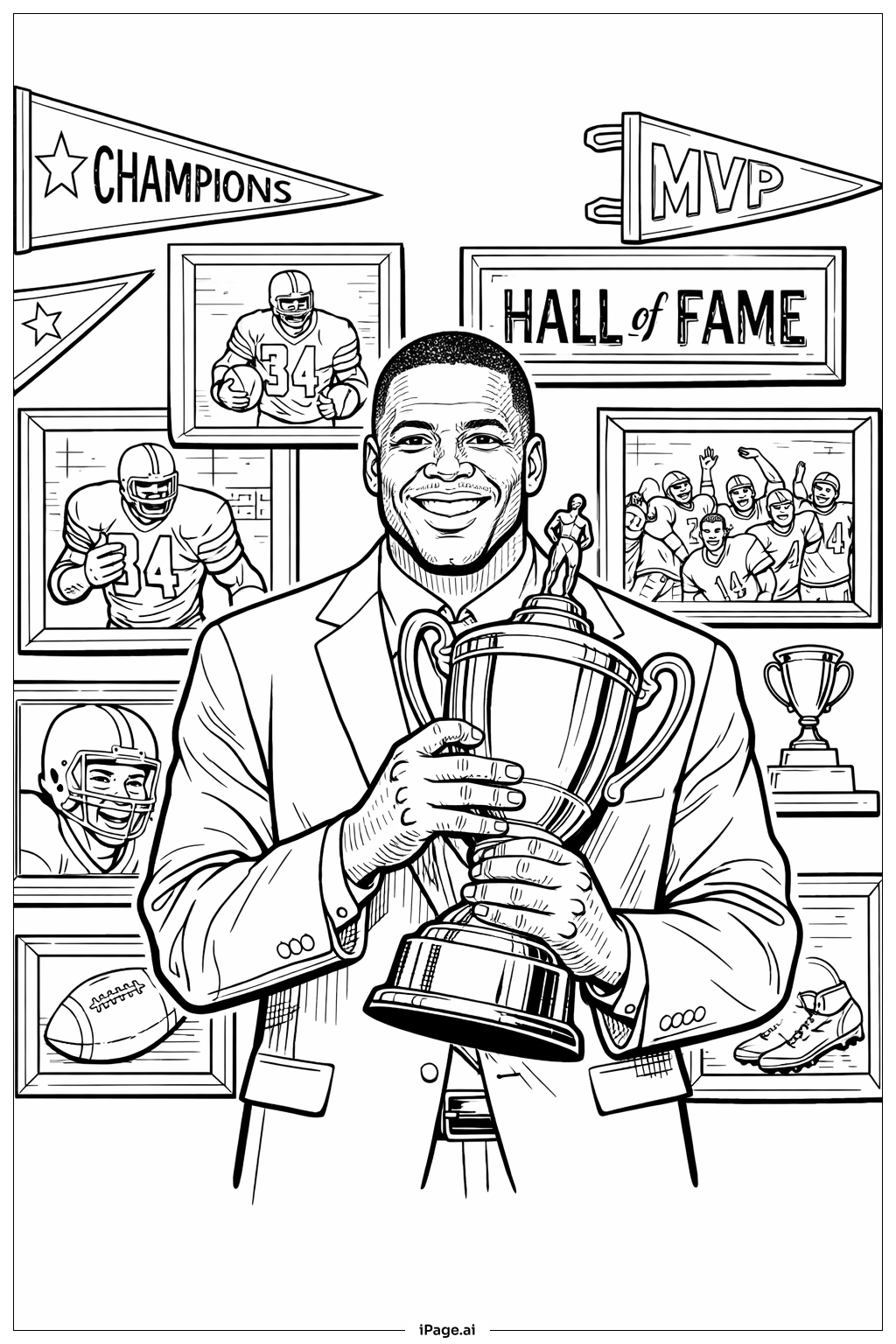 Black History Month Athlete With Trophy