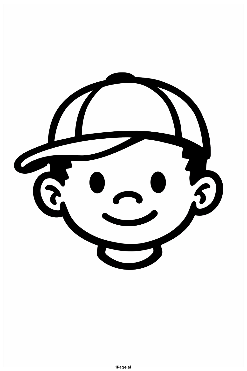  Black History Month Boy Portrait With Cap Coloring Page 