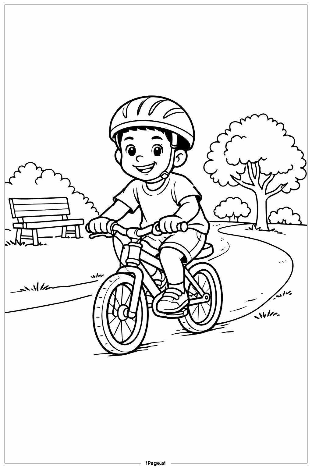  Black History Month Boy Riding Bicycle Coloring Page 
