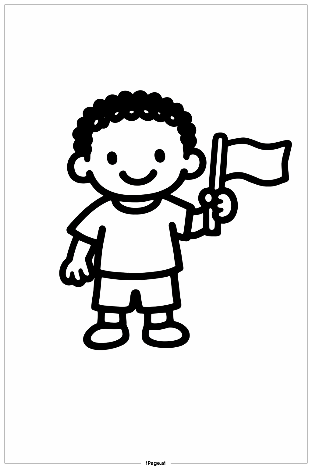  Black History Month Child Holding Flag Coloring Page 
