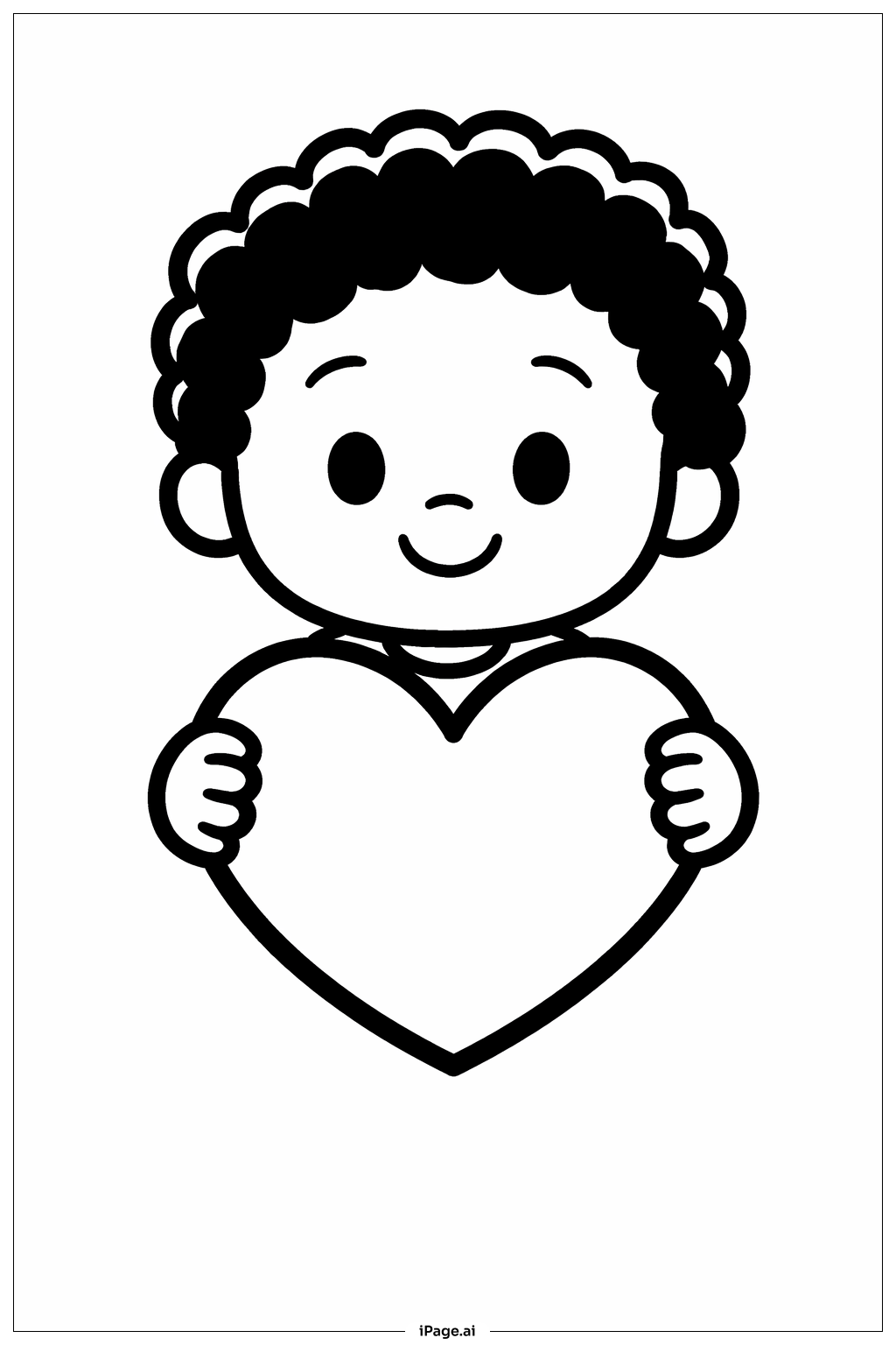  Black History Month Child Holding Heart Coloring Page 
