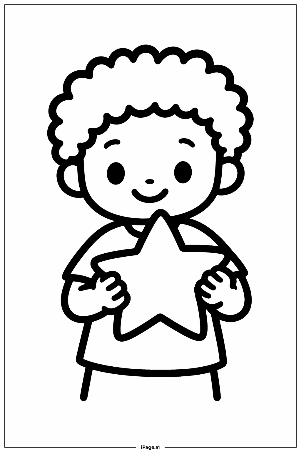  Black History Month Child Holding Star Coloring Page 