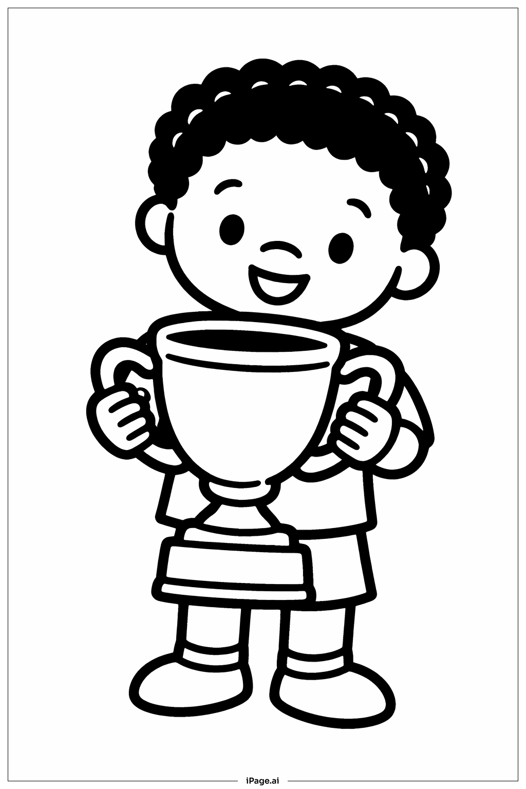  Black History Month Child Holding Trophy Coloring Page 