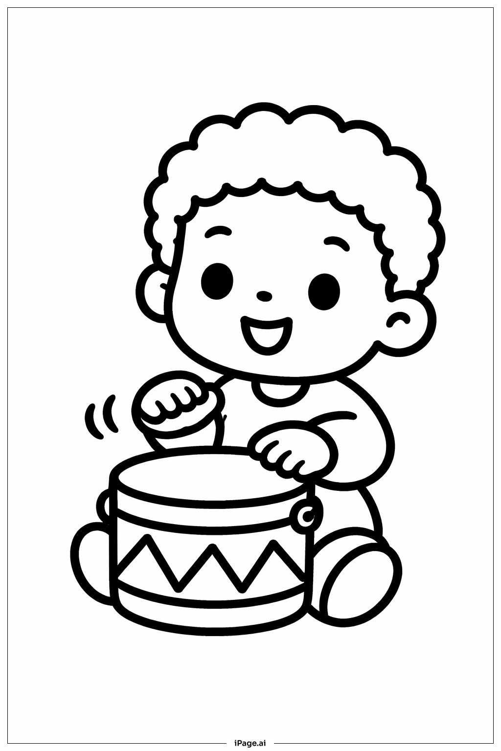  Black History Month Child Playing Drum Coloring Page 