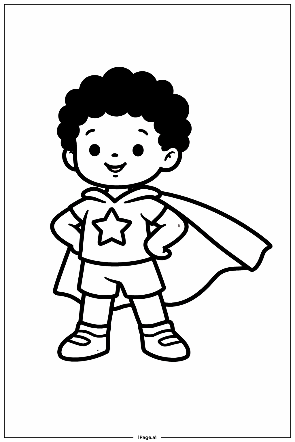 Black History Month Child Superhero Pose Coloring Page